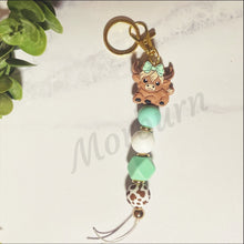 Load image into Gallery viewer, Highland Cow Mint key ring

