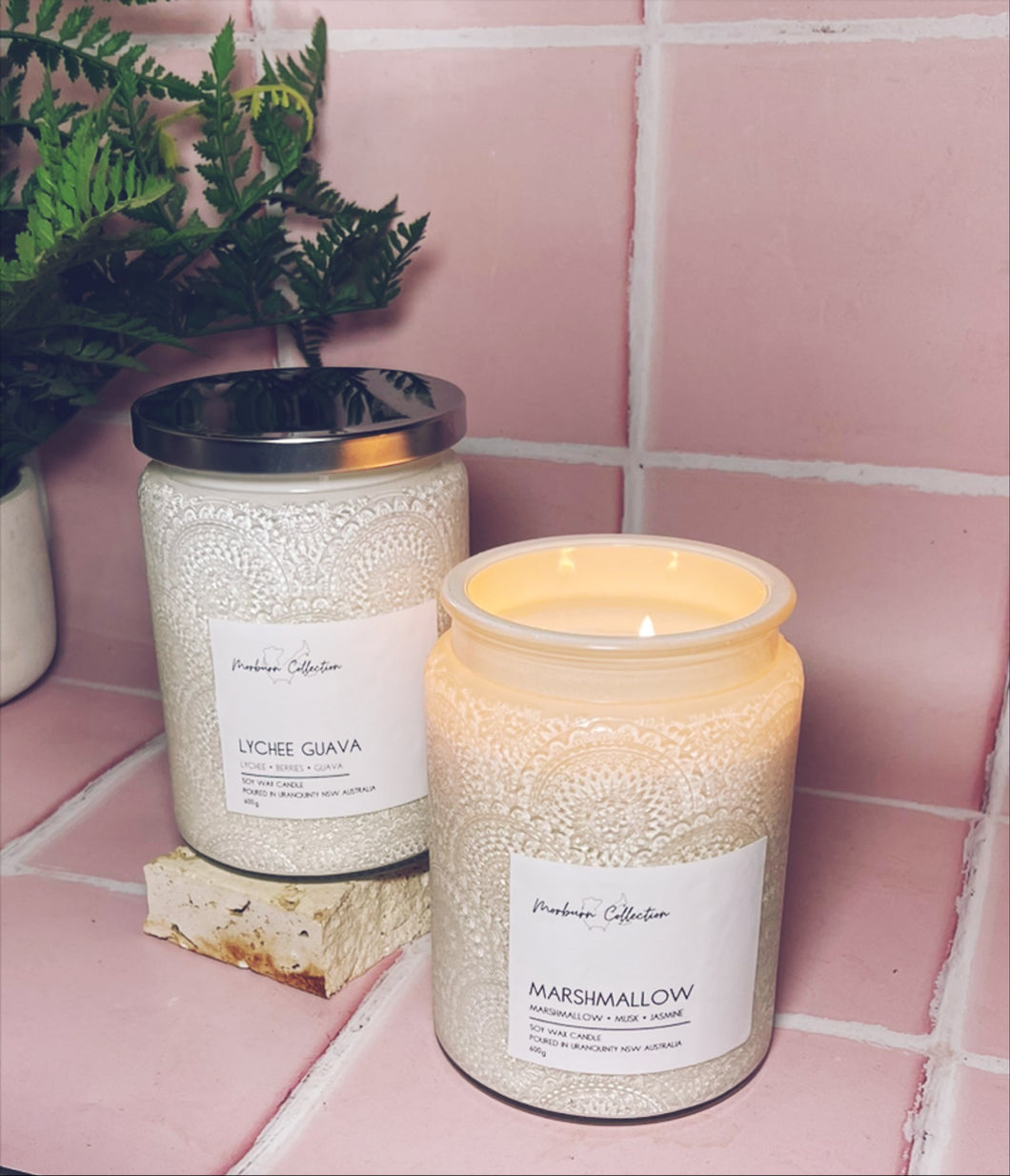 Embossed Candle white